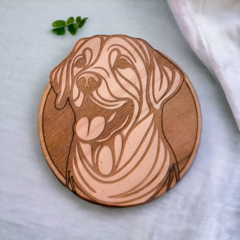 Labrador Retriever Wooden Coaster Set – Dog Breed Themed Wooden Drink Coasters
