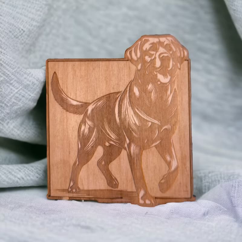 Labrador Retriever Wooden Coaster Set – Dog Breed Themed Wooden Drink Coasters