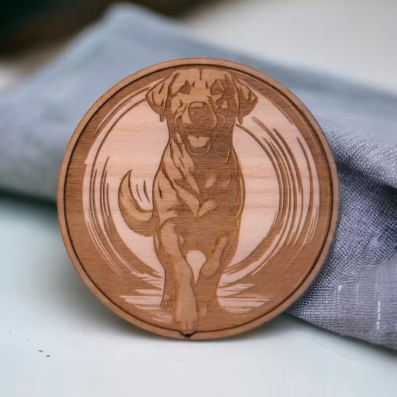 Labrador Retriever Wooden Coaster Set – Dog Breed Themed Wooden Drink Coasters