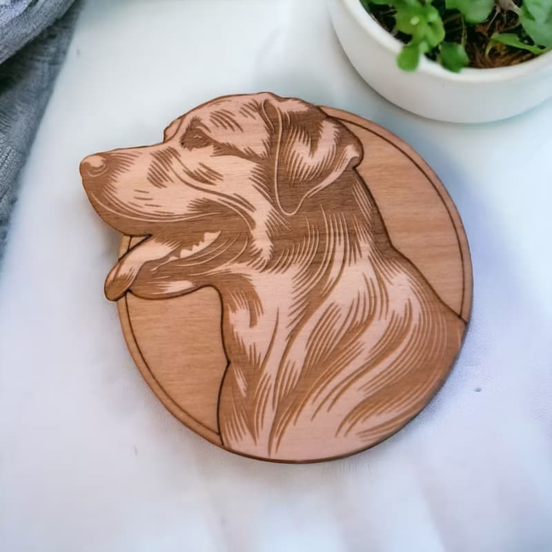 Labrador Retriever Wooden Coaster Set – Dog Breed Themed Wooden Drink Coasters
