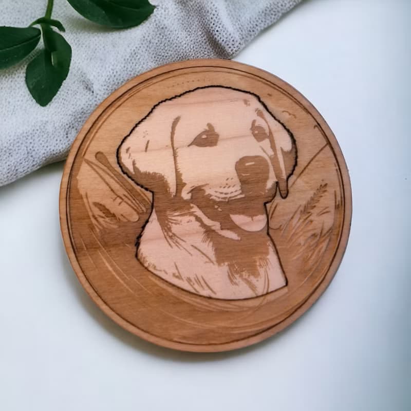 Labrador Retriever Wooden Coaster Set – Dog Breed Themed Wooden Drink Coasters