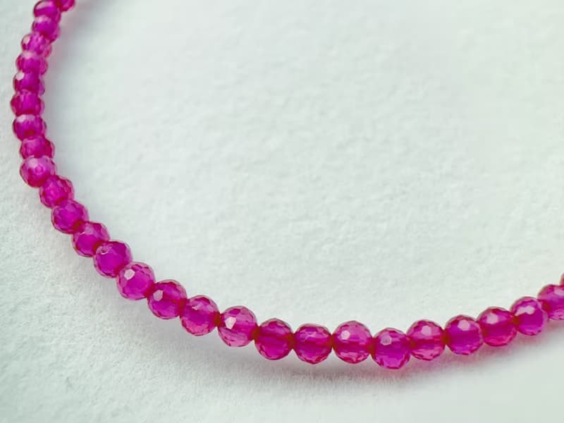 天然紅寶 精緻切面 純銀手鍊 優雅質感 生日石