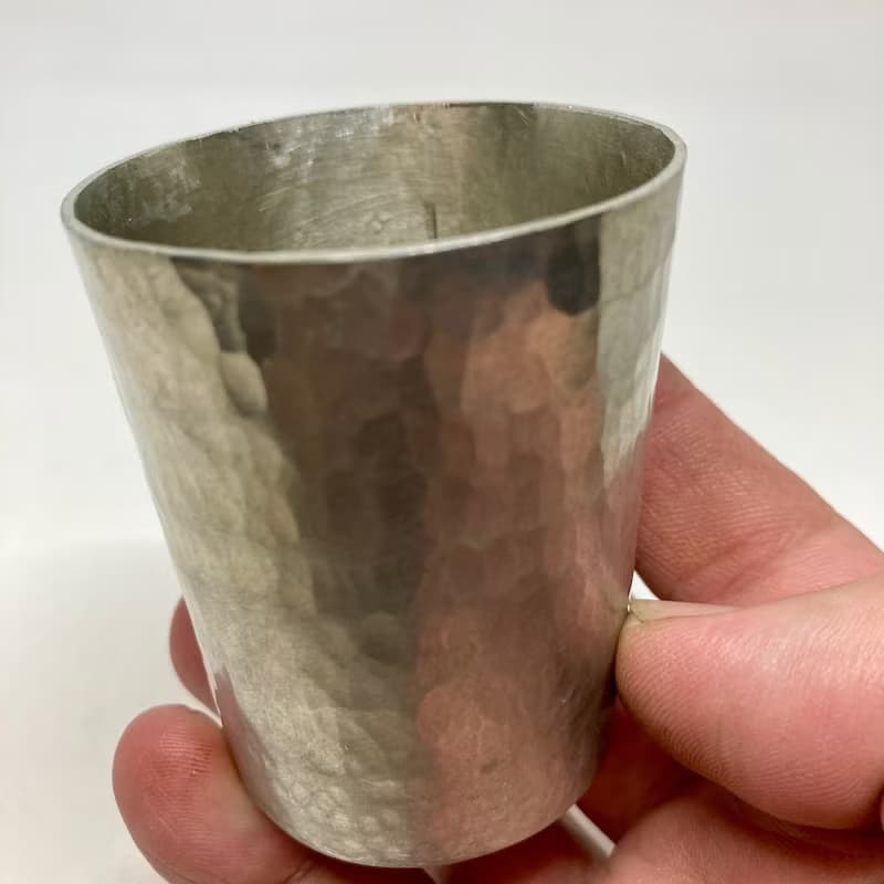 清酒杯/燒酌杯/基本長型純錫杯(小杯),青冶金工手作鍛純錫杯