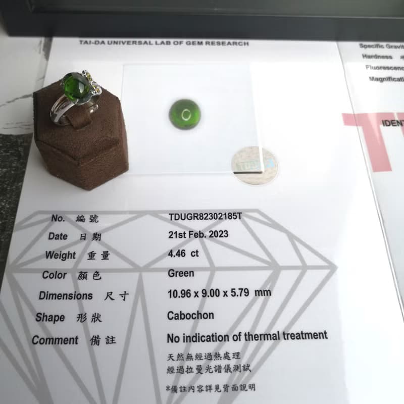 秘境 蝶翼 頂級濃郁 綠碧璽 電氣石 能量 設計款 純銀戒 寶石証書