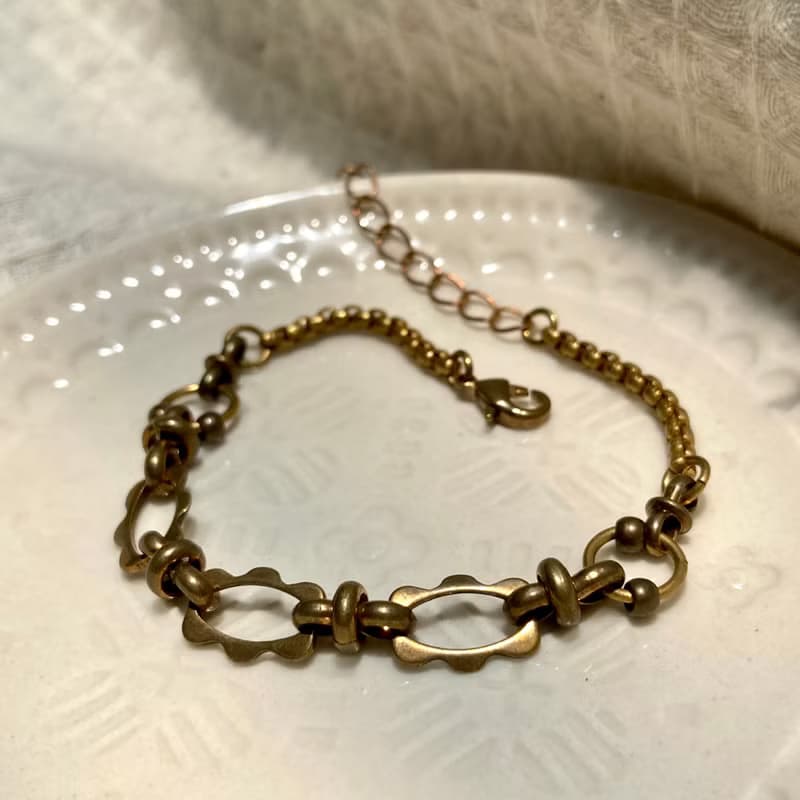 老林雜貨 | 黃銅設計手鍊-黃銅框框