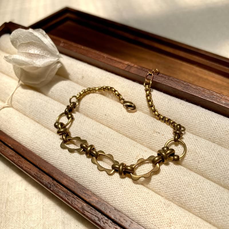 老林雜貨 | 黃銅設計手鍊-黃銅框框