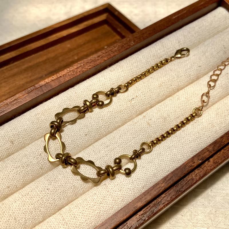 老林雜貨 | 黃銅設計手鍊-黃銅框框