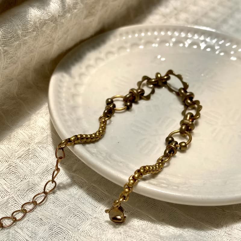 老林雜貨 | 黃銅設計手鍊-黃銅框框