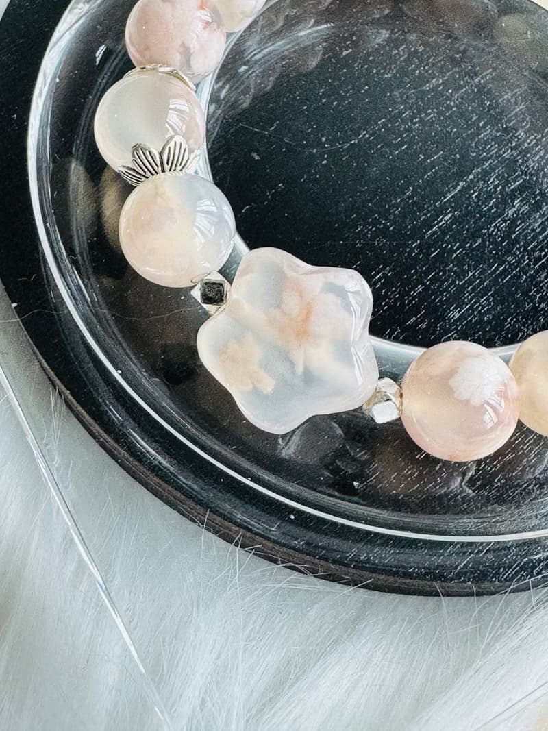 DIY櫻花瑪瑙手串
