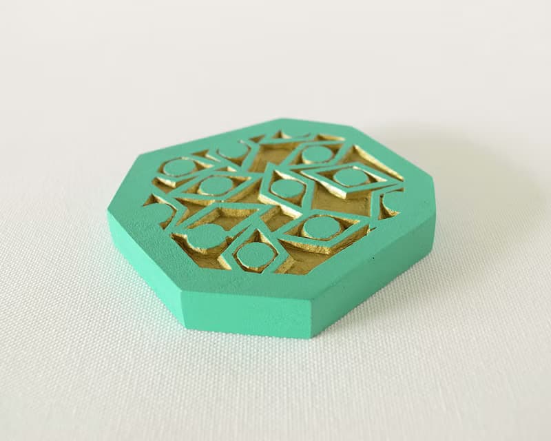 Geometric Hand Mirror Mini (sharp eyes - green)