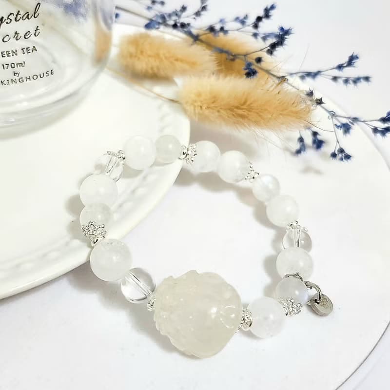 白幽靈龍龜設計手鍊/提升專注力、招桃花之水晶