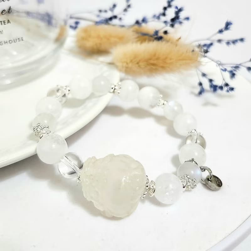 白幽靈龍龜設計手鍊/提升專注力、招桃花之水晶