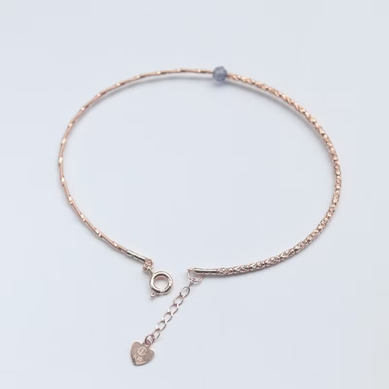 14K 彈性金條寶石手鍊