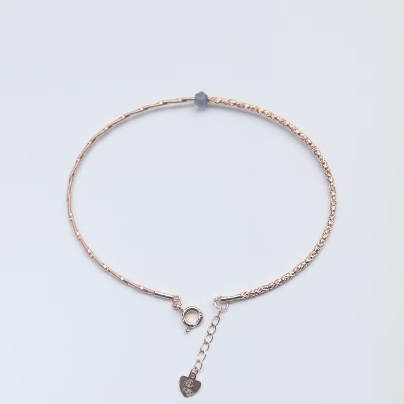 14K 彈性金條寶石手鍊