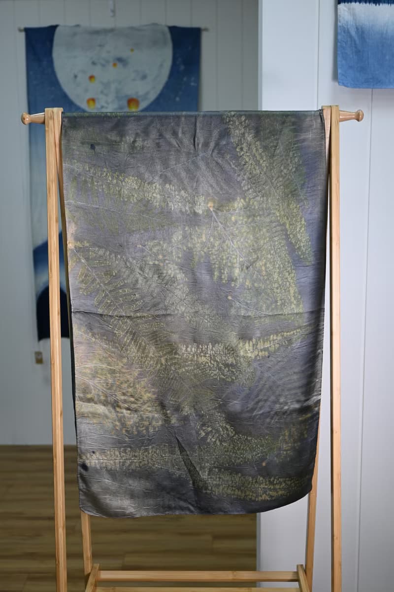 【記憶有限】EcoPrint 花葉移印 真絲 圍巾/掛畫
