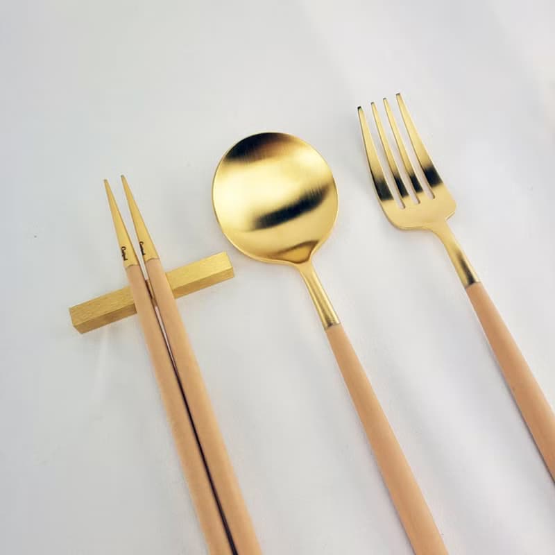 葡萄牙Cutipol GOA系列焦糖金中餐三件組(叉匙筷)