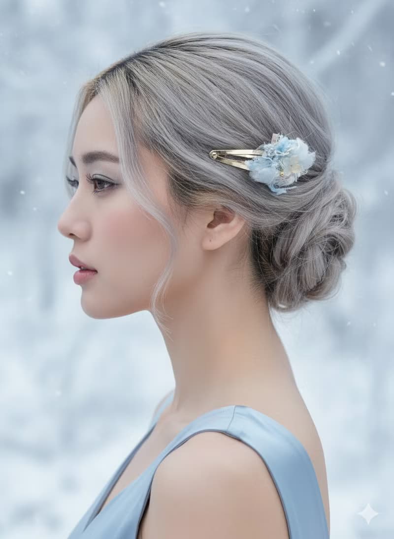 擁雪印記 手作髮夾 串珠 滴膠兩款耳骨夾 印象飾品 | 植椛。飾