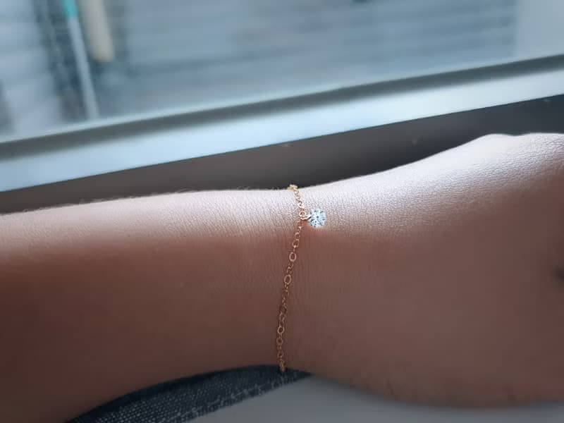 SV925/14KGF 裸.單鑽手鍊/腳鍊 施華洛世奇水晶 Swarovski 可碰水