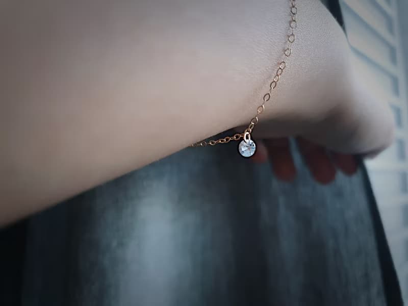 SV925/14KGF 裸.單鑽手鍊/腳鍊 施華洛世奇水晶 Swarovski 可碰水