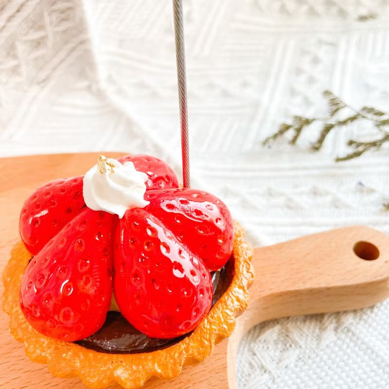 【法式】甜品 | 草莓朱古力撻便利貼座 | 食物飾物 | 微縮飾物
