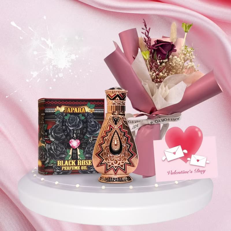 【處女座 七夕禮物】黑玫瑰 香水花束組丨3ml香精 小香 埃及香水