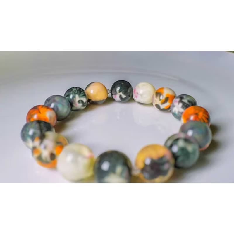 受注製作 猫玉ブレスレット　にゃんともタマラン・ツインズ16にゃん