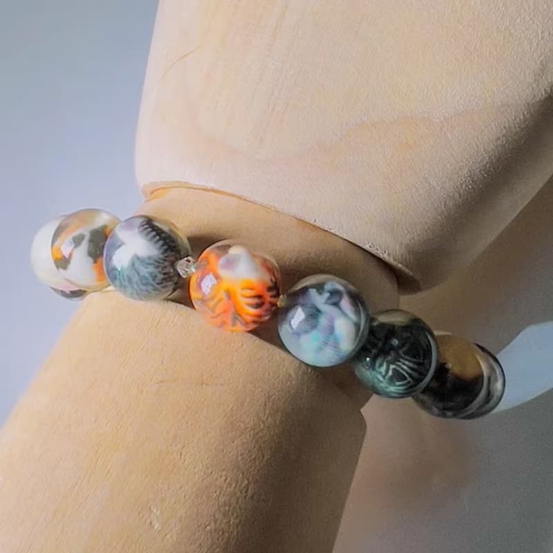 受注製作 猫玉ブレスレット　にゃんともタマラン・ツインズ16にゃん