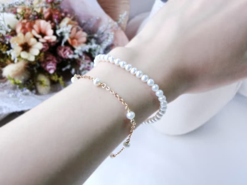 【點點珍珠】純銀手鍊 天然淡水珍珠