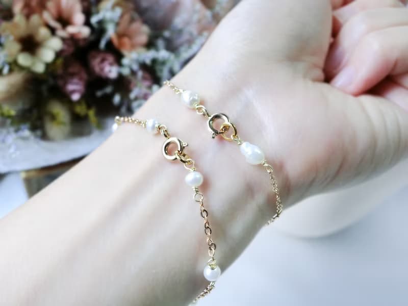 【點點珍珠】純銀手鍊 天然淡水珍珠