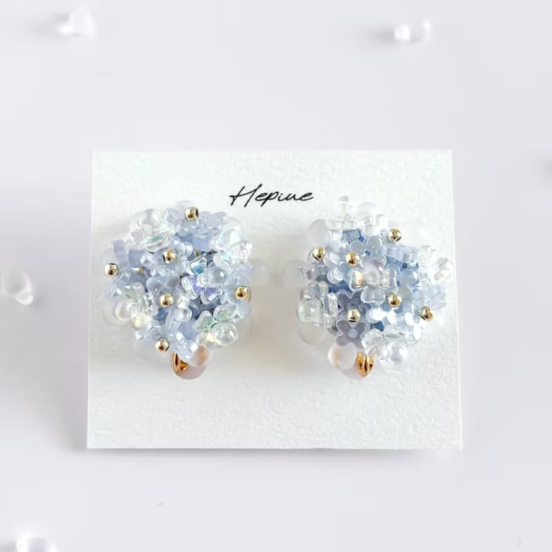Petalisse (Blue) : earring耳夾 / pierce耳釘