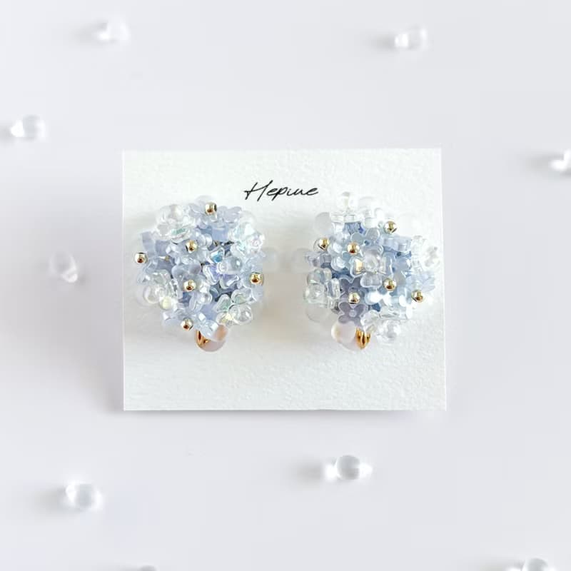 Petalisse (Blue) : earring耳夾 / pierce耳釘