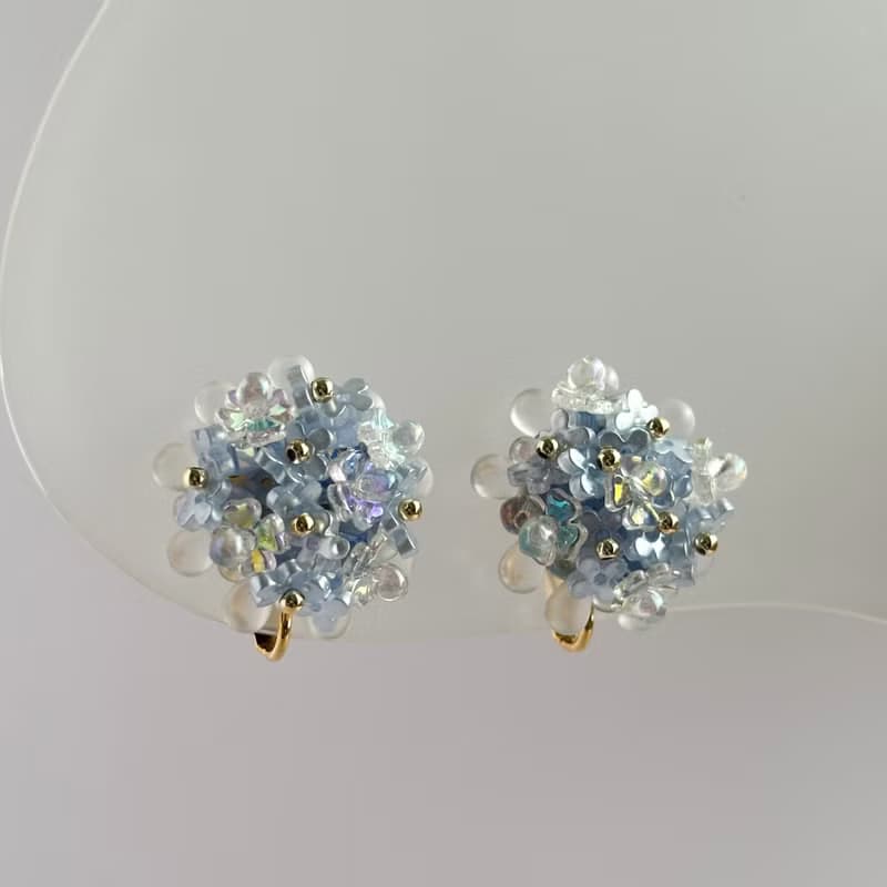 Petalisse (Blue) : earring耳夾 / pierce耳釘