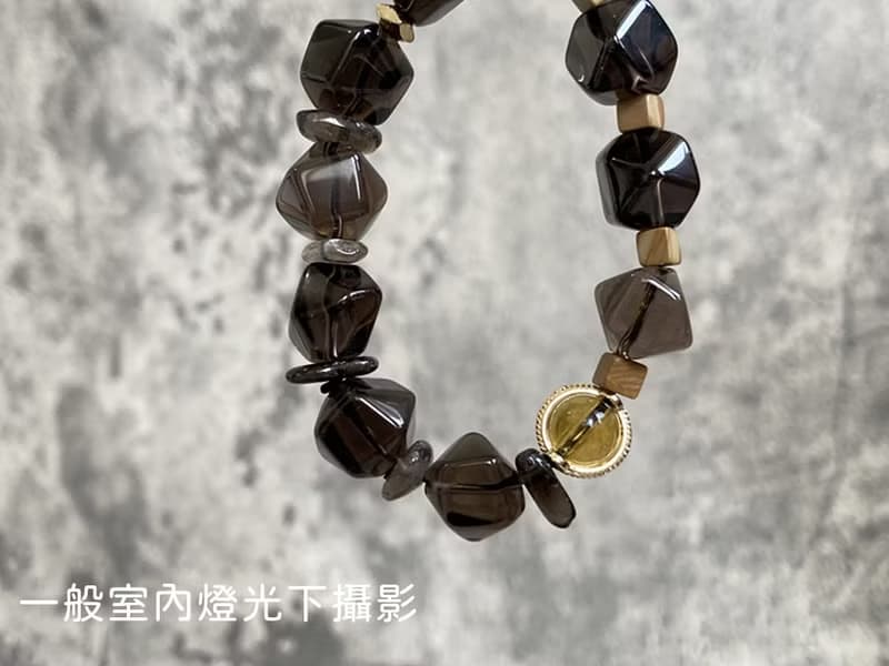 【電報裡的摩斯密碼－同生之約。手鍊】茶晶、木紋石、茶黃晶