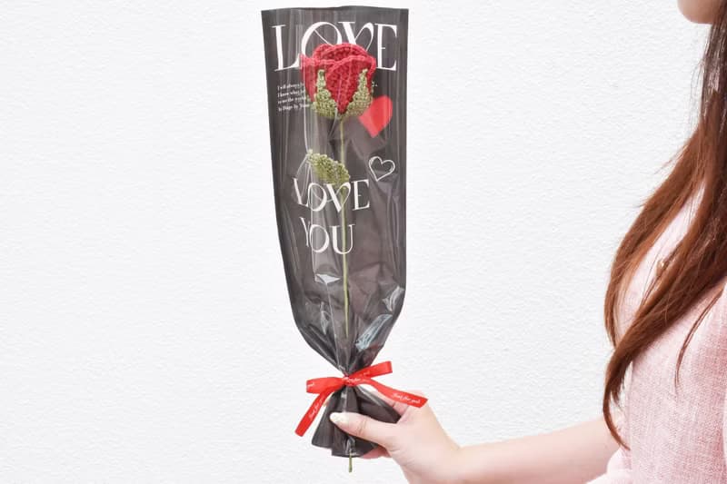 LOVE簡約針織紅玫瑰花束