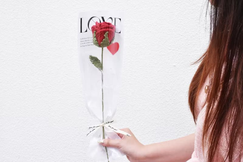 LOVE簡約針織紅玫瑰花束