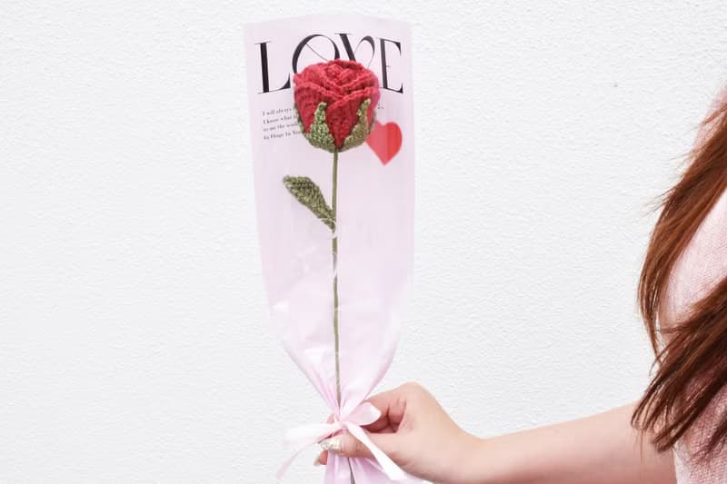 LOVE簡約針織紅玫瑰花束