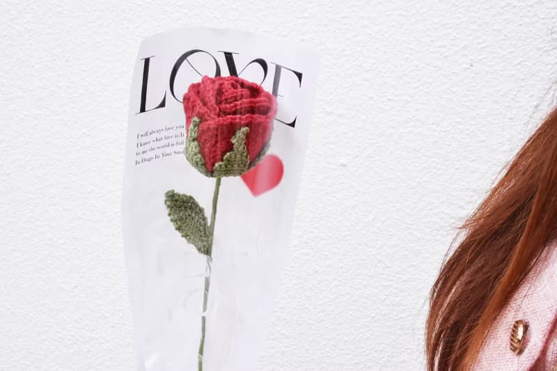 LOVE簡約針織紅玫瑰花束