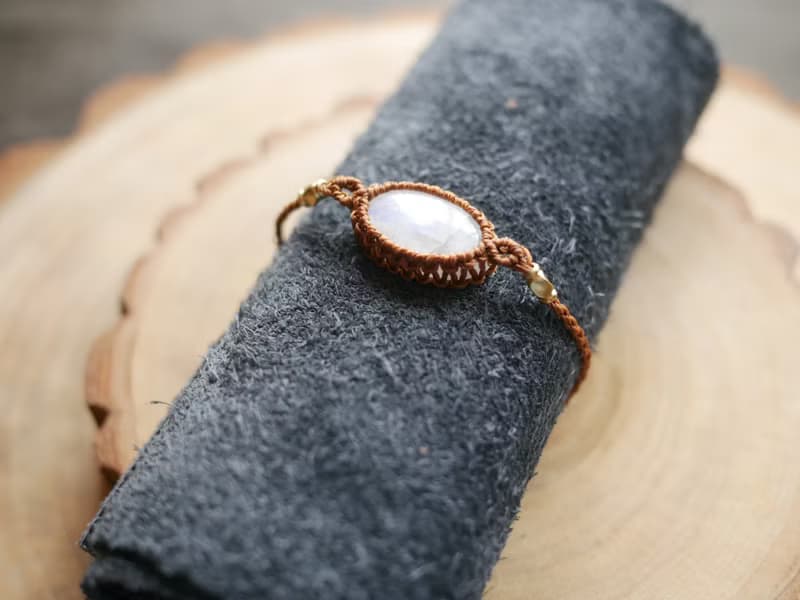 ~SB8~ 月光石 l 南美蠟線 l 手工編織 l 手環