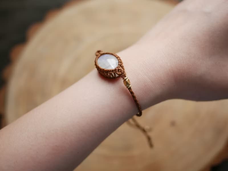 ~SB8~ 月光石 l 南美蠟線 l 手工編織 l 手環