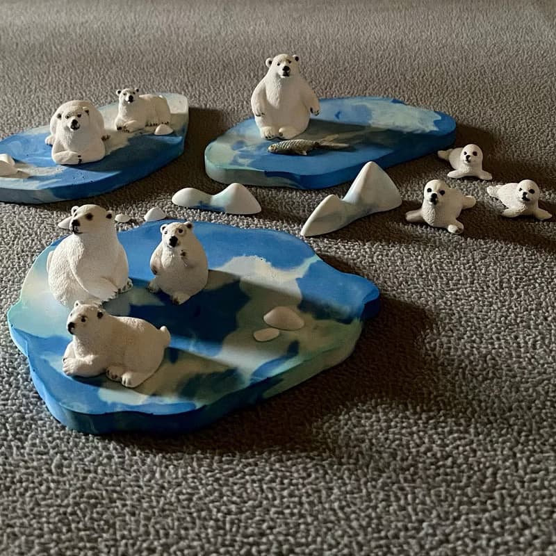 【療癒小物】北極熊與海豹的冰山一角 I 擴香石擺飾