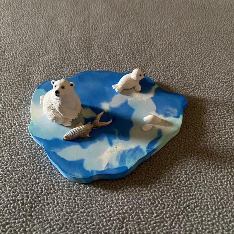 【療癒小物】北極熊與海豹的冰山一角 I 擴香石擺飾