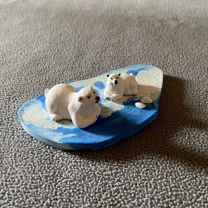 【療癒小物】北極熊與海豹的冰山一角 I 擴香石擺飾