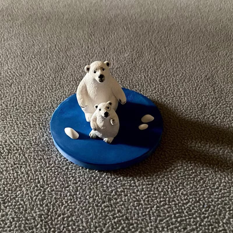 【療癒小物】北極熊與海豹的冰山一角 I 擴香石擺飾