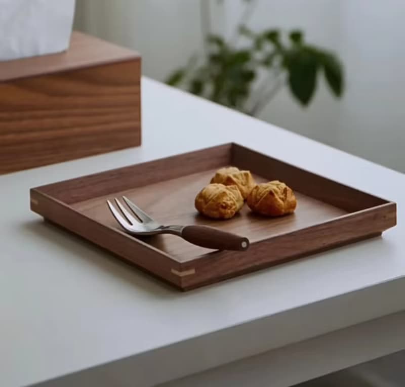 茶盤 托盤 食品收納 胡桃木