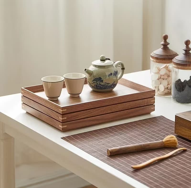 茶盤 托盤 食品收納 胡桃木