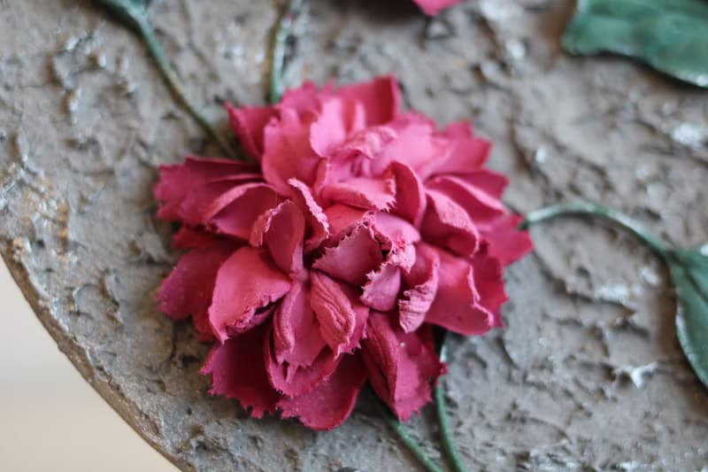 Peonies 3d painting, textured floral wall art, sculpture painting
