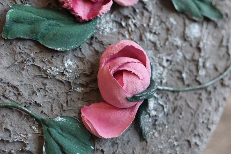 Peonies 3d painting, textured floral wall art, sculpture painting