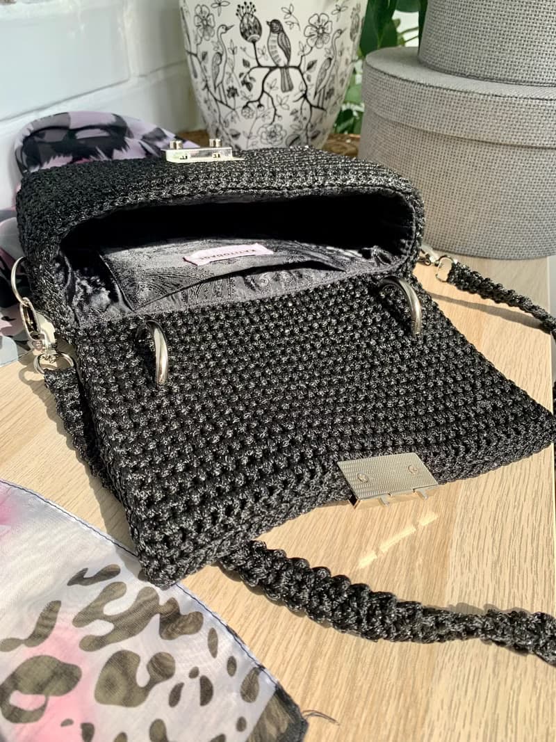 Designer crochet handbag Evening shoulder bag Cute crossbody bag Crocheted bag