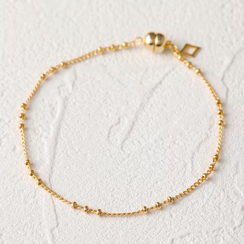 petit point bracelet GD ニッケルフリーマグネットブレスレット　磁石で着脱簡単なシンプルブレスレット　ゴールド