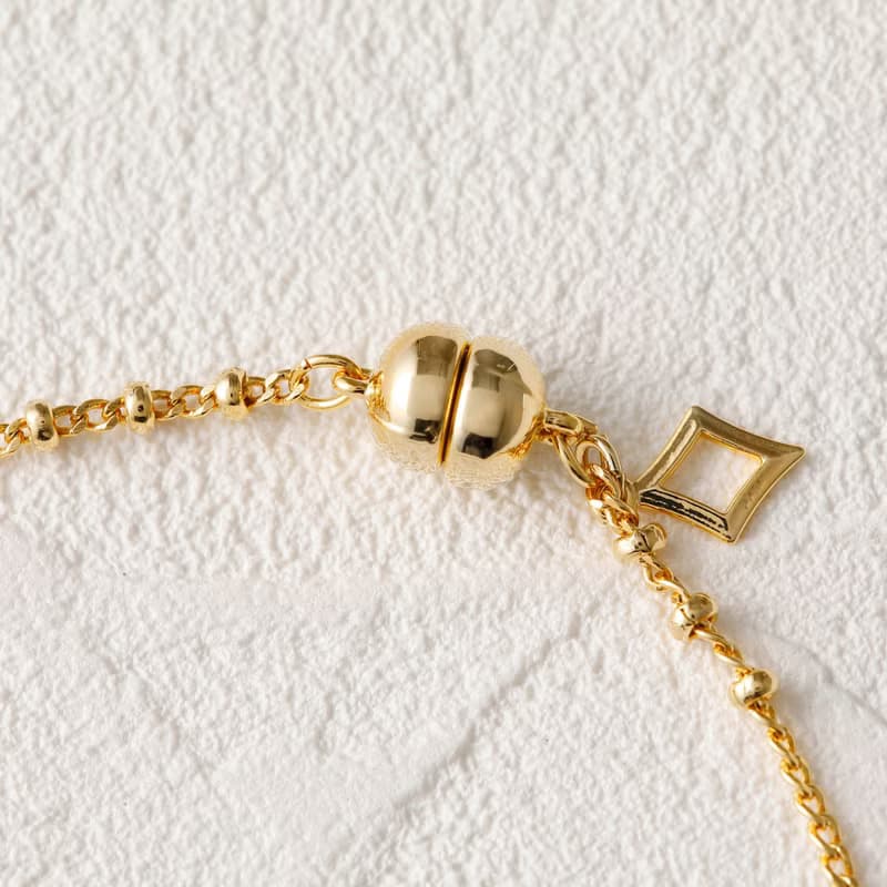 petit point bracelet GD ニッケルフリーマグネットブレスレット　磁石で着脱簡単なシンプルブレスレット　ゴールド